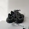 Tênis Dad Shoes Infantil Primavera, Verão, Outono Novo Modelo Tênis Esportivo para Meninos Tênis de Malha Respirável para Meninos Tênis de Corrida com Cadarços de Velcro