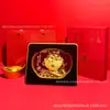 Nuevo adorno de cuenco del tesoro de lingote de oro estilo chino, pintura decorativa tridimensional de riqueza y prosperidad, decoración de cuenco de arroz dorado de terciopelo, disponible para venta al por mayor