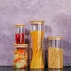 Frascos de Almacenamiento de Vidrio Recto Venta al por Mayor Transfronteriza Botellas de Almacenamiento para Snacks y Frutas Secas Vidrio de Borosilicato Alto Frascos de Almacenamiento Transparentes