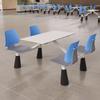 Conjunto de Mesa e Cadeiras para Refeição Rápida para Refeitório Escolar, Área de Refeição para Funcionários, Restaurante, Mesa de Jantar para Quatro Lugares, Personalização Comercial