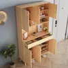 Gabinete de Zapatos de Madera Maciza Nórdico Simple para Sala de Estar en Casa, Pasillo, Estante de Almacenamiento, Gabinete Lateral de Pared, Gabinete Divisor