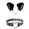 Diadema de Halloween Diadema para Actuación en Festival Set de Diadema y Collar de Chica Gato Orejas de Gato Pasador Sencillo para Niña Hermosa