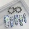 Novas Contas Magnéticas Redondas Populares com Efeito Flor de Gelo Ondulada Olho de Gato, Contas de Aço Magnético Fortes para Nail Art Olho de Gato Atacado