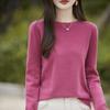 Camisa Básica Lista para Usar de Primera Línea Suéter Rojo para Mujer Otoño e Invierno Talla Grande Top para Mujer Cuello Redondo Camisa Básica de Punto para Mujer