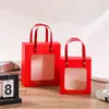 Sacola de Presente Transparente com Janela, Sacola de Presente de Joias de Luxo, Sacola Tote para Dia do Professor Aniversário, Sacola de Papel para Lembrancinha de Casamento