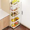Estante de Almacenamiento para Huecos de Cocina, Carrito Estrecho de Múltiples Niveles, Gabinete de Almacenamiento Móvil con Ruedas, Organizador Estrecho para el Lado del Refrigerador