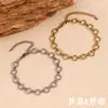 Moda Europeia e Americana Personalidade Simples Explosões Decoração para Pés Aço Inoxidável Banhado a Ouro 14K Corrente Redonda Fivela de Cruz Costura Corrente para Pés para Mulheres