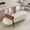 Banqueta de noche de lujo ligero nórdico para dormitorio, banco largo creativo de sofá para ocio, banco moderno de tela de diseñador para entrada para cambiarse los zapatos