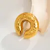 Joyería Transfronteriza Europea y Americana Anillo Liso Geométrico de Acero Inoxidable Pinzas para Orejas en Forma de C Roscadas Brazaletes de Oreja de Metal Lava Moda Minimalista
