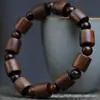 Pulseiras de Jacarandá Preto para Homens e Mulheres, Contas de Madeira para Oração Budista, Pulseiras de Contas Giratórias para Casais, Pulseiras com Anel Giratório de Sândalo, Joias