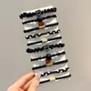 Cuerda para coleta de pelo negra de alta gama, Goma para el pelo tipo intestino grueso duradera, Diadema, Goma para el pelo, Accesorios para el pelo, Estuche de cuero al por mayor
