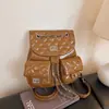 2026 Nova Mochila Pequena Versátil Tendência Feminina High-End Versátil Mochila Pequena Versátil Dupla Alça Estilo Pequena Fragrância Retrô Diamante Gradeado Versão Coreana