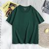 Camiseta Básica de Manga Corta Blanca de Color Sólido para Hombre, Camiseta Básica, Camiseta de Cuello Redondo, Algodón Pesado, Popular Juvenil de Manga Corta