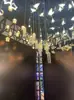 Nuevos Accesorios de Boda Anillo de Luna Luminoso de Acrílico Araña Cadena de Luces Decoración de Techo de Boda