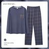 Pijama Masculino Outono e Inverno Algodão Manga Longa Adolescente Masculino Roupa Externa Casual Esportiva plus size Roupa de Casa conjunto