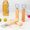 Transfronterizo en stock madera maciza acero inoxidable abridor de botellas cerveza destornillador abrelatas creativo portátil mango de madera abridor de tapas abridor