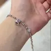 Pulseira Coração Quebrado de Gelo Simples e Descolada com Contas de Prata, Versátil e Elegante Joia de Moda de Alto Valor