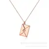Producto Estrella Transfronterizo de Lele Jewelry, Regalo para Pareja, Collar de Sobre con Corazón, Acero Inoxidable, Personalizable con Grabado, Cadena para Clavícula Abrible