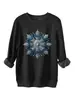 Amazon eBay loja independente moda casual feminina moletom de pelúcia grosso azul floco de neve com lantejoulas para e-commerce transfronteiriço