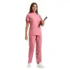 Tops de Uniforme para Enfermeras en Stock, Uniformes para Personal Médico, Ropa de Trabajo para Salón de Belleza, Centro de Maternidad, Doctores, Tops de Uniforme Quirúrgico de Manga Corta