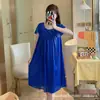 Pijama de Mujer Verano Casual Traje de Seda Helada para Mujer Elegante Holgado Cómodo Color Sólido Encaje Ropa de Casa