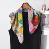 Pañuelo Cuadrado de Algodón Estilo Pintura al Óleo con Estampado de Arte Vintage, Pañuelo de Seda Decorativo Suave y Versátil, Nuevo Pañuelo de Cuello de Moda para Mujer