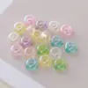 Cuentas redondas translúcidas UV de agujero grande, cuentas de rueda, dijes para bolsos, accesorios para llaveros, cuentas sueltas para manualidades, cuentas de ábaco acrílicas