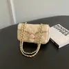 Bolso cuadrado pequeño de cadena gruesa acolchado de PU con cierre de pinza metálico vintage estilo francés para mujer, bolso de hombro y bandolera de moda de alta gama para el día a día