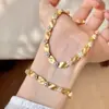 Nuevo Pulsera de Cinta Dorada Cepillada Retro China Flor Completa Microincrustada de Diamantes Pulsera Retro Francesa Exquisita de Gama Alta