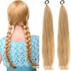 Crianças transfronteiriças meninas elástico rabo de cavalo perucas boxe tranças coloridas rabo de cavalo perucas cabelo tranças