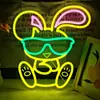 Ovo de Páscoa Luz Neon Orelhas de Coelho Decoração LED USB Dimmable Sinal de Páscoa Decoração de Festa