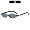 Nuevas gafas de sol de media montura estilo ojo de gato europeas y americanas de moda, montura ovalada pequeña a la moda, estilo de celebridad de internet, gafas de sol de aspecto natural