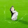 Miniaturas de casal de noivos com rosas para micro-paisagismo, acessórios DIY para decoração de casa de bonecas, pequenos enfeites de mesa