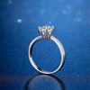 Anillo clásico de copo de nieve con confesión de brazo de torsión de seis garras, anillo de diamantes de moissanita de simulación femenina, anillo de bodas de diseño simple, venta al por mayor en vivo