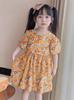 Vestido nuevo para niñas Verano Floral Vestido de princesa para niños Vestido de playa Verano Algodón Seda Tirantes Vestido holgado 2025