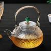 Tetera de viga con mango de madera gris ahumado, estufa eléctrica de cerámica, cocción integrada, tetera de vidrio resistente a altas temperaturas, gruesa, de gran capacidad, para té