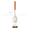Juego de espátulas de silicona, resistentes a altas temperaturas, para utensilios de cocina antiadherentes, espátula de cocina con mango de madera, cuchara para sopa, herramientas de cocina para el hogar