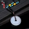 Calcedônia Branca Natural 25mm Pingente Fivela de Segurança para Homens e Mulheres, Pingente de Ágata Jade, Acessórios Soltos para Pulseira Atacado