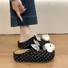 Bestseller de Otoño 2026: Zapatos Birkenstock de Suela Gruesa para Aumentar la Altura, Estilo Lindo para Mujer con Puntos y Lazo, Pantuflas Cómodas Antideslizantes de Punta Cerrada