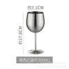 Copa de vino de acero inoxidable 304 de capa única de 500 ml, copa de vino tipo barril de gran capacidad colorida, resistente a caídas, con recubrimiento de cobre