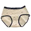 "Menina Cheia de Energia" Urso Macio de Algodão Roupa Íntima Feminina Estilo Britânico, Cuecas 100% Algodão para Meninas