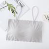 Beleza fresca do laço para trás sem emenda quente camisola roupa interior menina moda versátil com almofada no peito envolto no peito tubo top