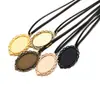 30*20mm Diámetro Interior Aleación Accesorios para Joyería Oval Base de Piedra de Tiempo Colgante para Collar Base C73