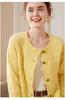 Cardigan de cashmere com decote redondo e torção, outono e inverno, novo top quente feminino, estilo coreano, manga comprida, solto, jaqueta emagrecedora