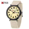 Reloj Marca Ofns Más Vendido Silencioso Correa de Nailon Reloj para Examen de Estudiante Resistente al Agua Luminoso Calendario Dual Hombres y Mujeres Reloj de Cuarzo
