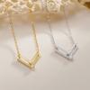 Collar con letra V de Plata de Ley S925 para Mujer Estilo Japonés y Coreano Lujo Ligero Nicho Cadena para Clavícula V ins Estilo Fresco Accesorios Personalizados
