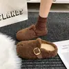 Zapatos Peludos para Mujer de Punta Cerrada Medias Zapatillas Nuevo Estilo Otoño/Invierno Cálidos con Forro Polar Zapatos Perezosos Zapatillas Peludas Birkenstock