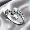 Anillo de Plata de Ley S925 Estilo Minimalista de Nicho Dulce Fresco Retro Piedra Lunar Gota de Agua para Mujeres con Diseño Único Anillo Ajustable
