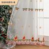 Cortinas con Atmósfera Americana Transfronteriza Cortinas Semi-Opacas Navidad Sala de Estar Dormitorio Cortinas Decorativas Terminadas Venta al por Mayor