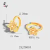 Anillo de Oro Arena Antigua de Alta Retención de Color Anillo Abierto de Flor Hueca Exquisito Nicho Dulce Versátil Anillo de Tendencia Nacional